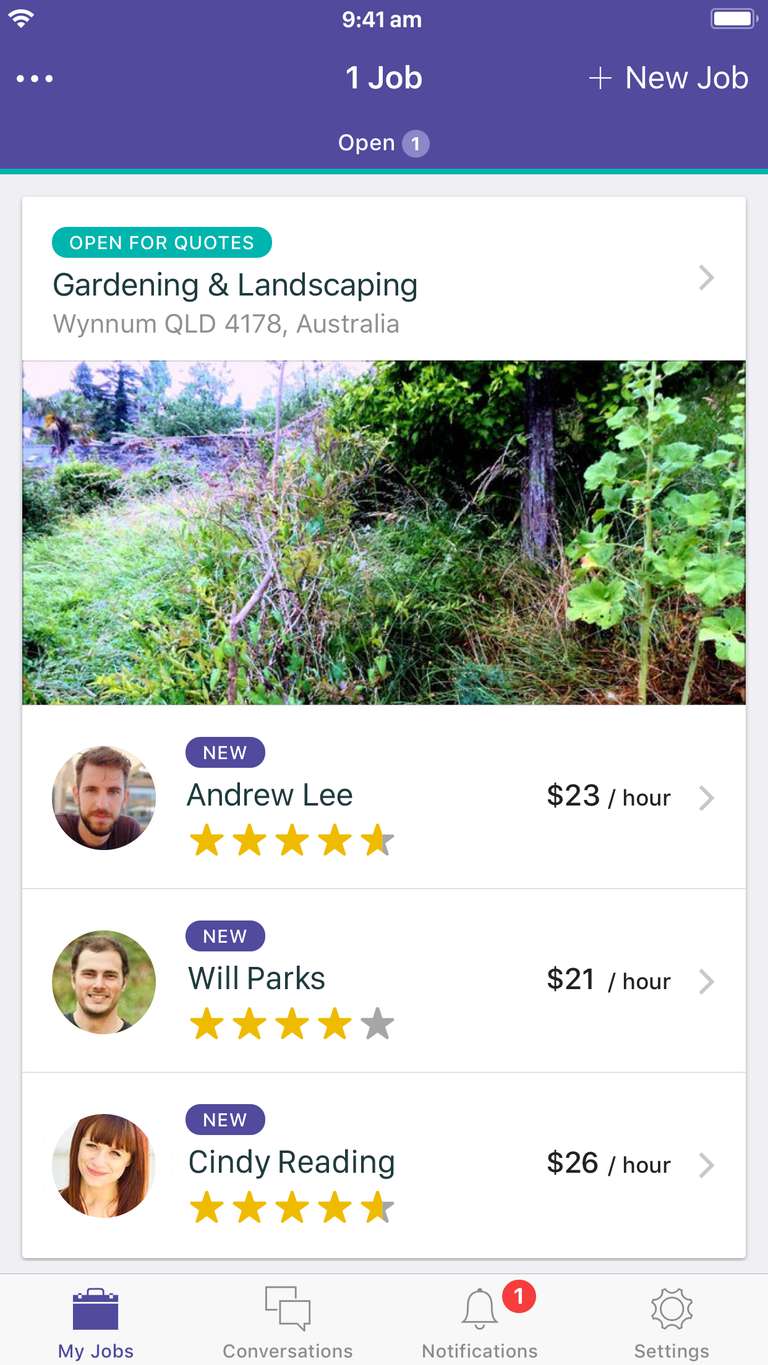 Homeowner app screen 2